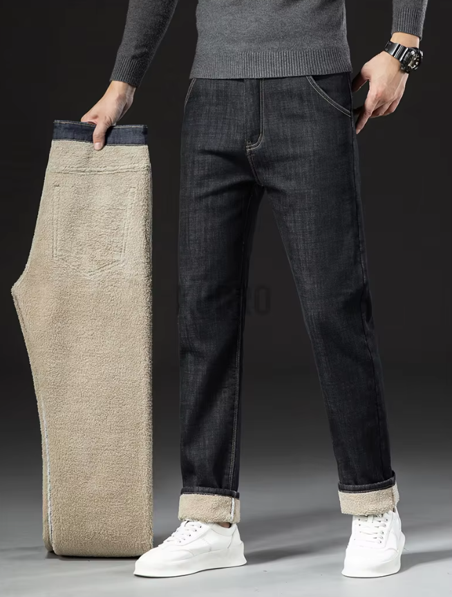 Jean droit pour homme doublé en polaire sherpa