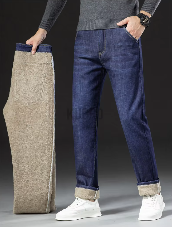 Jean droit pour homme doublé en polaire sherpa