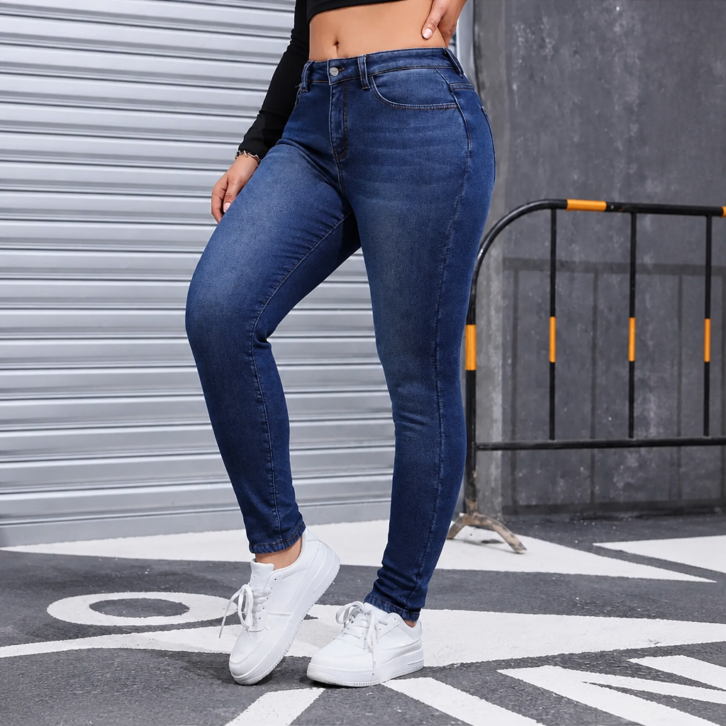 Jean skinny extensible pour femme avec doublure chaude