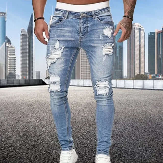 Jean skinny floqué