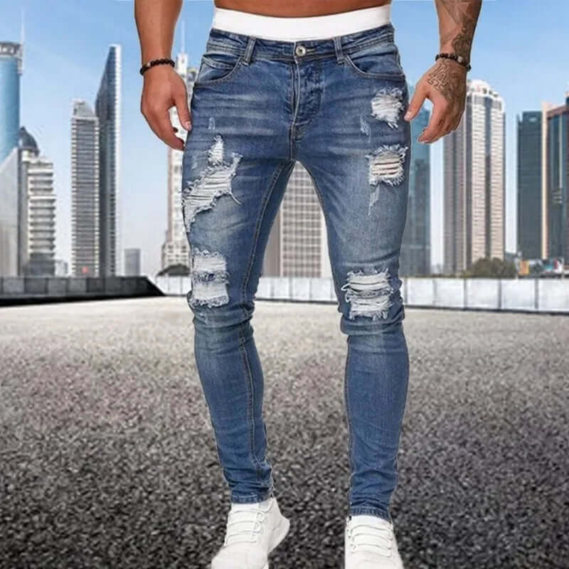 Jean skinny floqué
