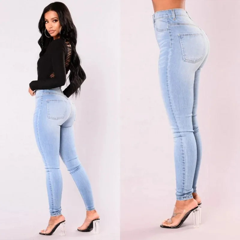 Jeggings slim à taille haute pour femme