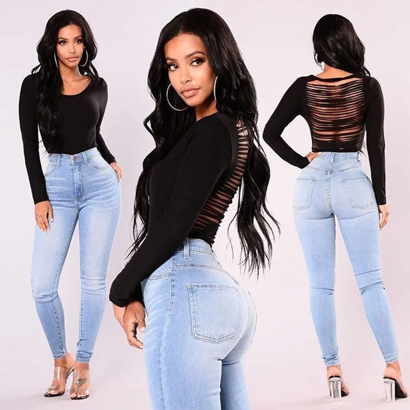Jeggings slim à taille haute pour femme