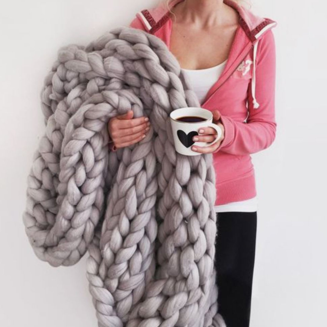 Jeté d'hiver en grosse maille