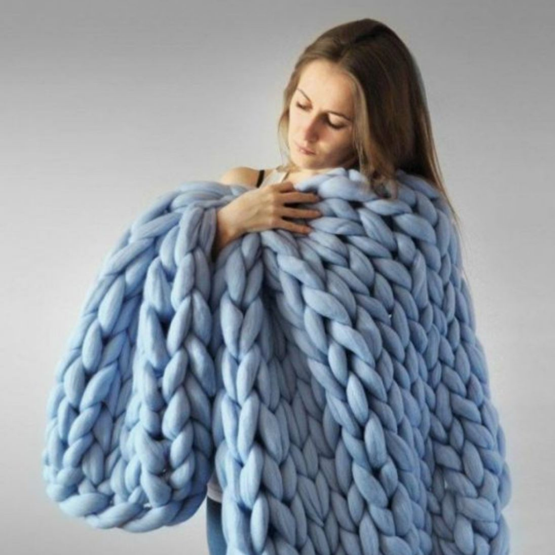 Jeté d'hiver en grosse maille