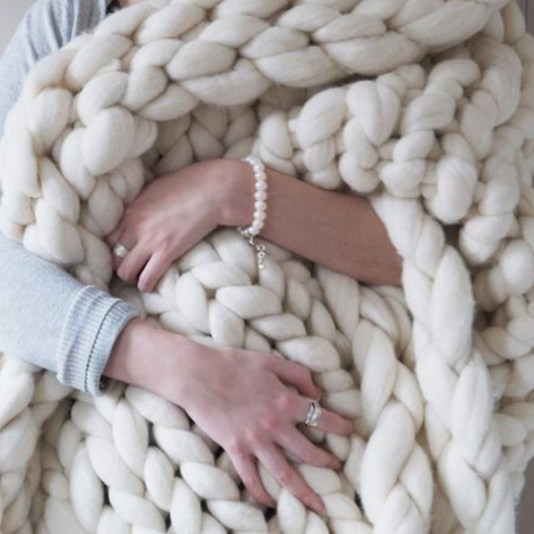 Jeté d'hiver en grosse maille
