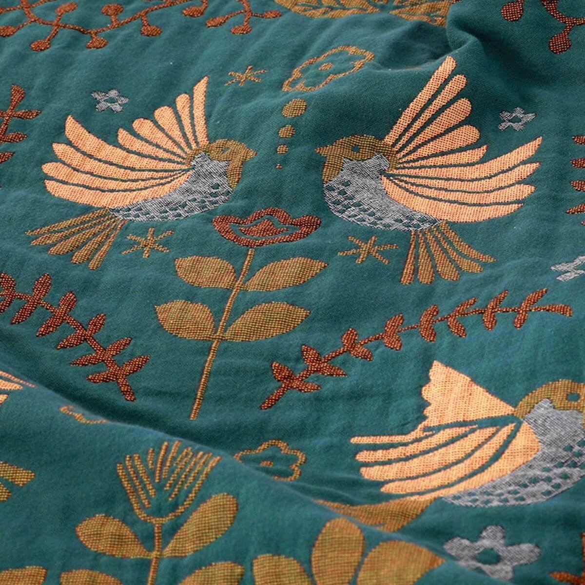 Jeté de canapé scandinave réversible à motif oiseaux – Chaud et polyvalent pour toutes les saisons