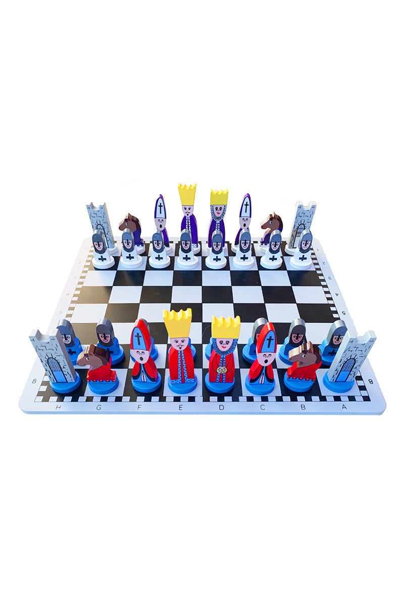 Jeu d'échecs en bois pour enfants avec jeu de stratégie éducatif