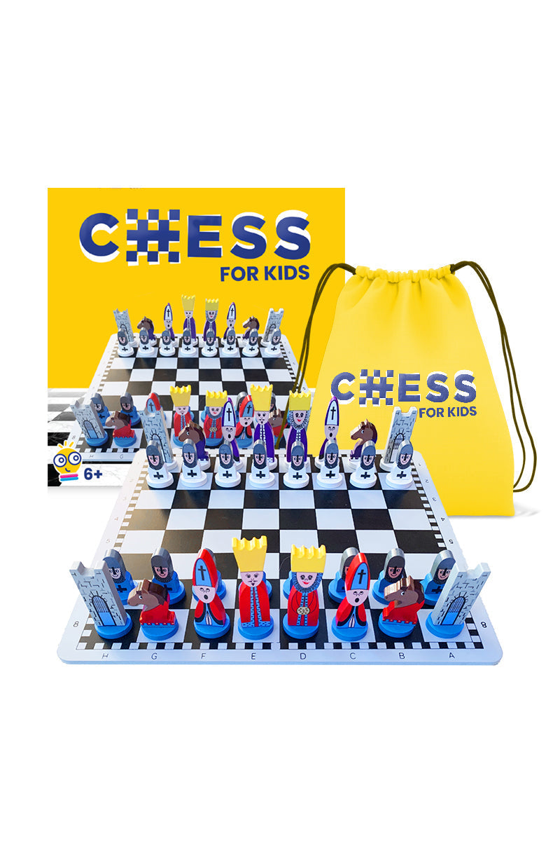 Jeu d'échecs en bois pour enfants avec jeu de stratégie éducatif