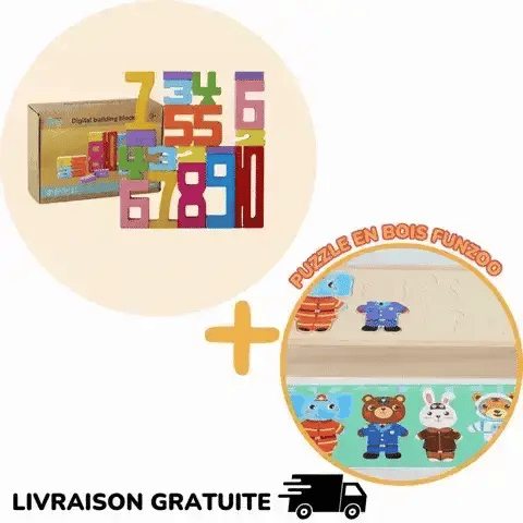 Jeu de construction en bois Montessori