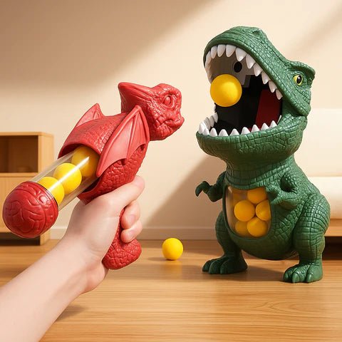 Jeu de tir dinosaure pour enfants avec balles en mousse souple et cible