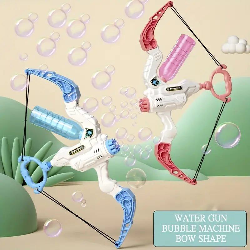 Jouet arc 2-en-1 machine à bulles et pistolet à eau d'extérieur pour enfant