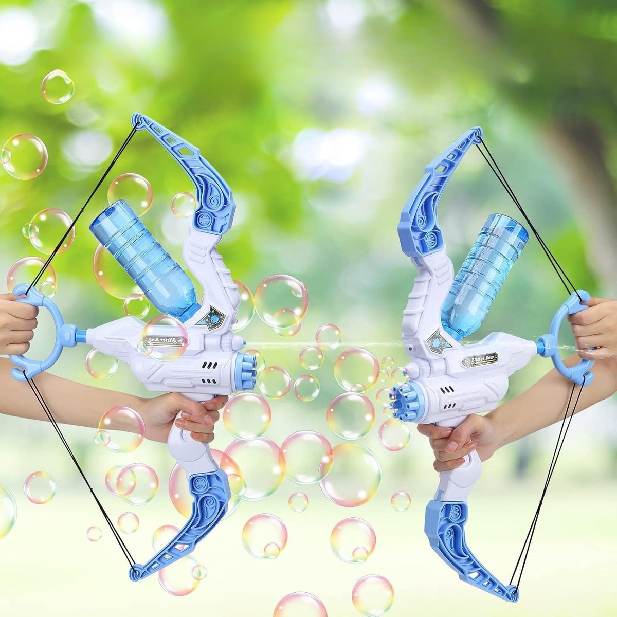 Jouet arc 2-en-1 machine à bulles et pistolet à eau d'extérieur pour enfant
