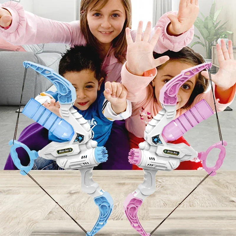 Jouet arc 2-en-1 machine à bulles et pistolet à eau d'extérieur pour enfant