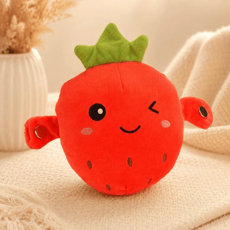 Jouet en peluche interactif musical en forme de fruit réactif au toucher