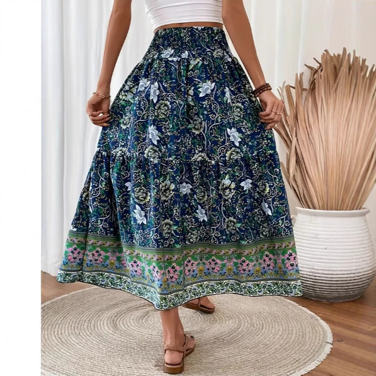 Jupe longue bohème en mélange de coton léger – édition automne
