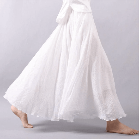 Jupe longue en lin style bohème
