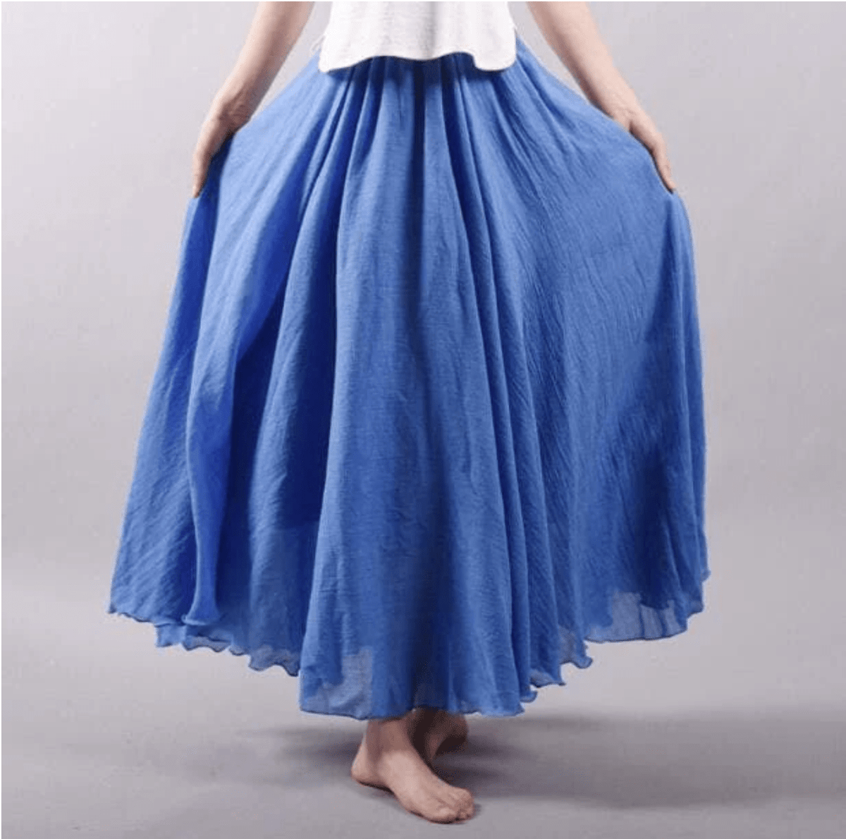 Jupe longue en lin style bohème