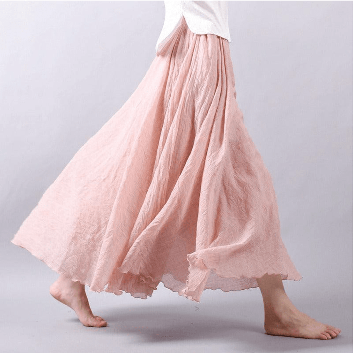 Jupe longue en lin style bohème