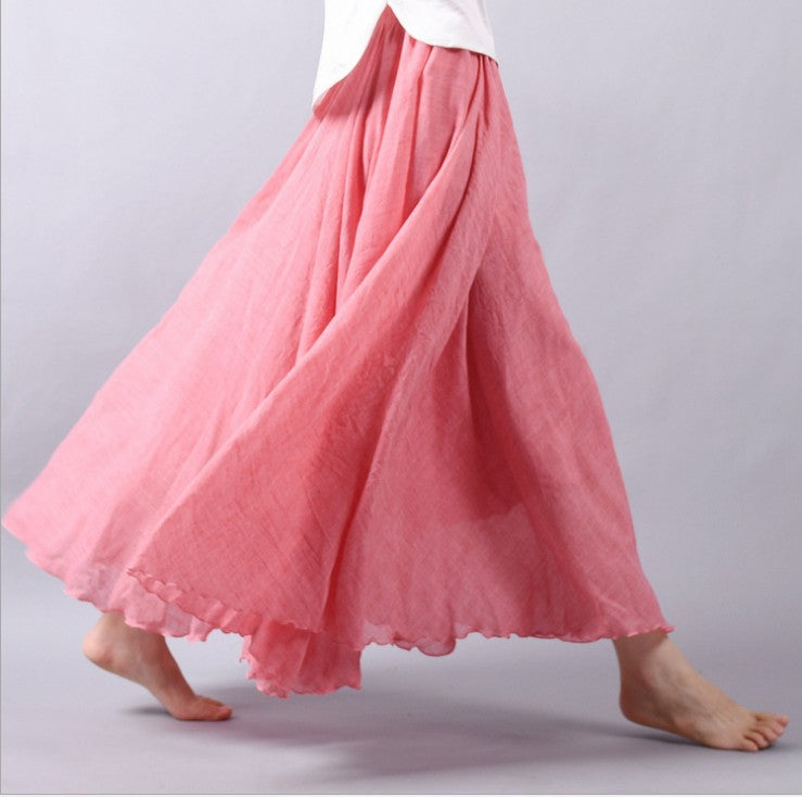 Jupe longue en lin style bohème