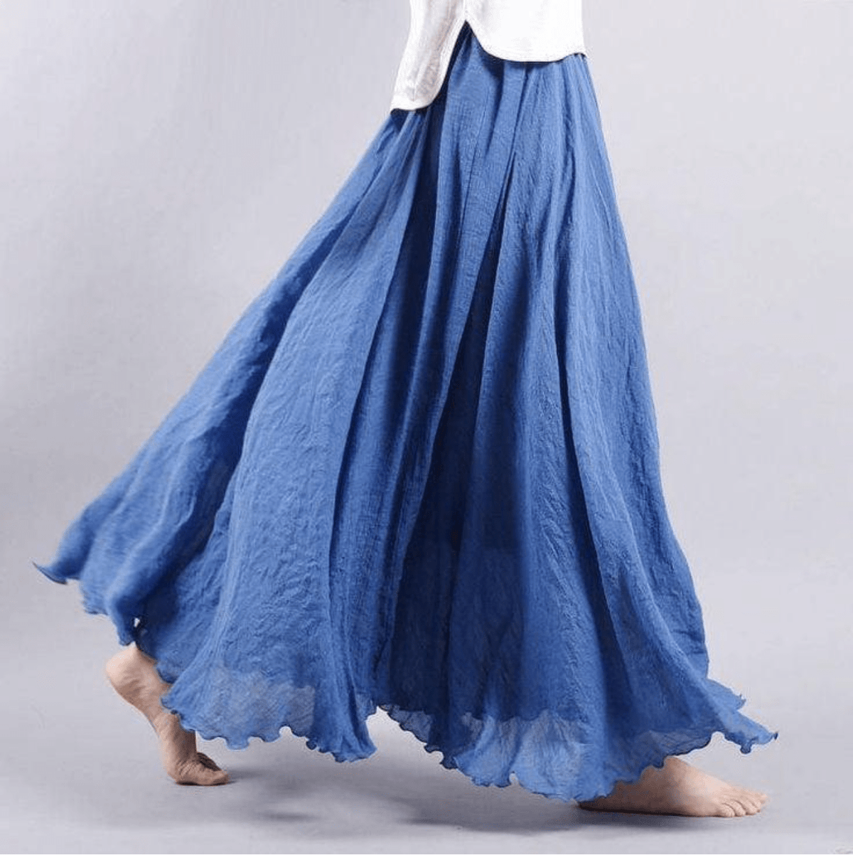 Jupe longue en lin style bohème