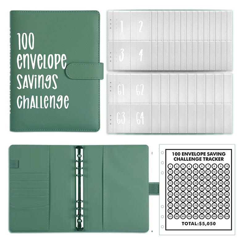 Kit classeur de budget A5 avec défi des 100 enveloppes