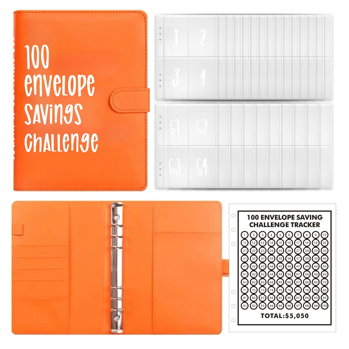Kit classeur de budget A5 avec défi des 100 enveloppes