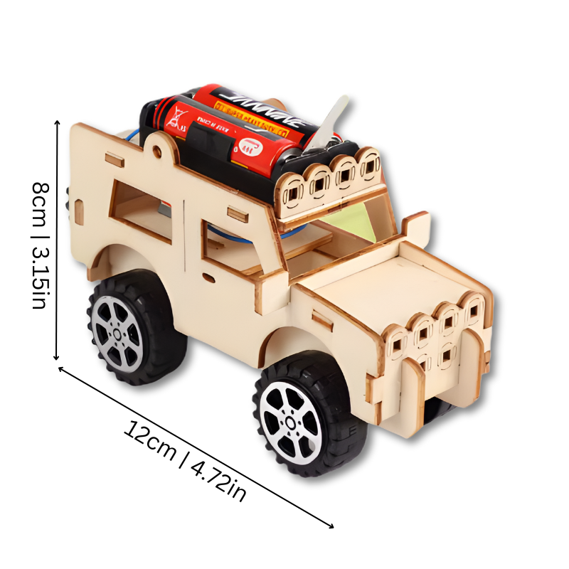Kit de construction véhicule électrique en bois pour enfants