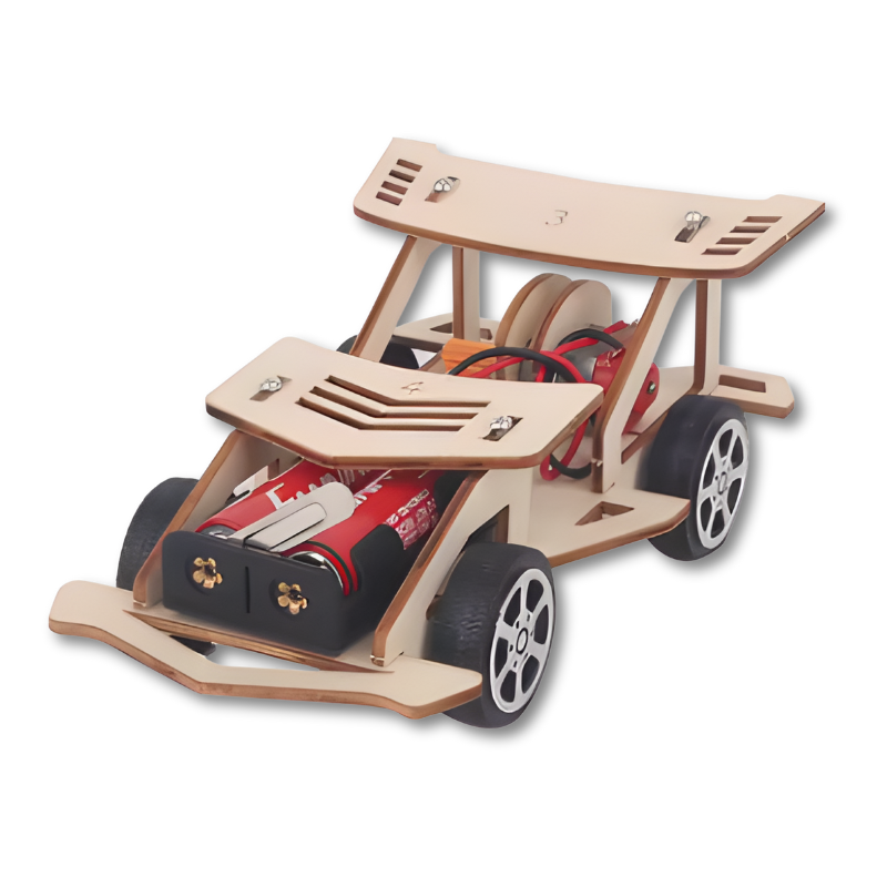 Kit de construction véhicule électrique en bois pour enfants