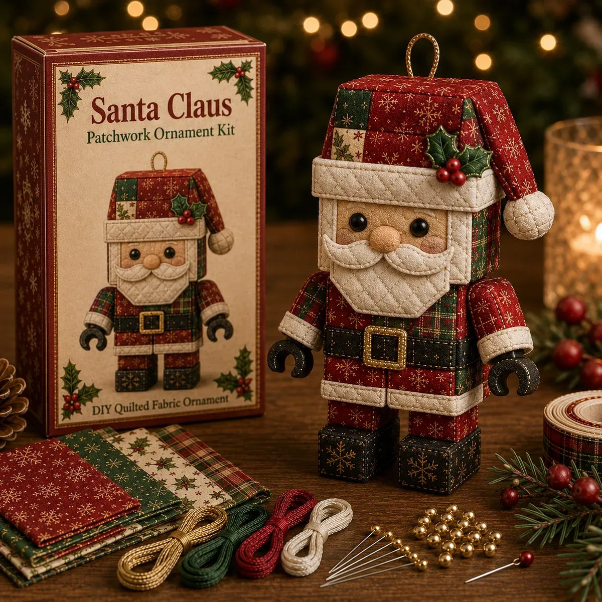 Kit de décoration de Noël Père Noël en patchwork sans couture