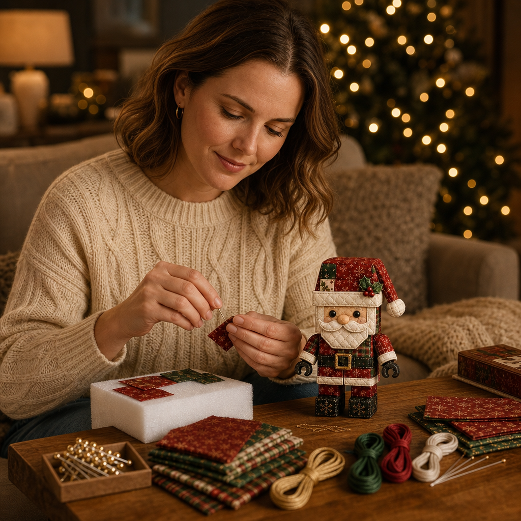 Kit de décoration de Noël Père Noël en patchwork sans couture