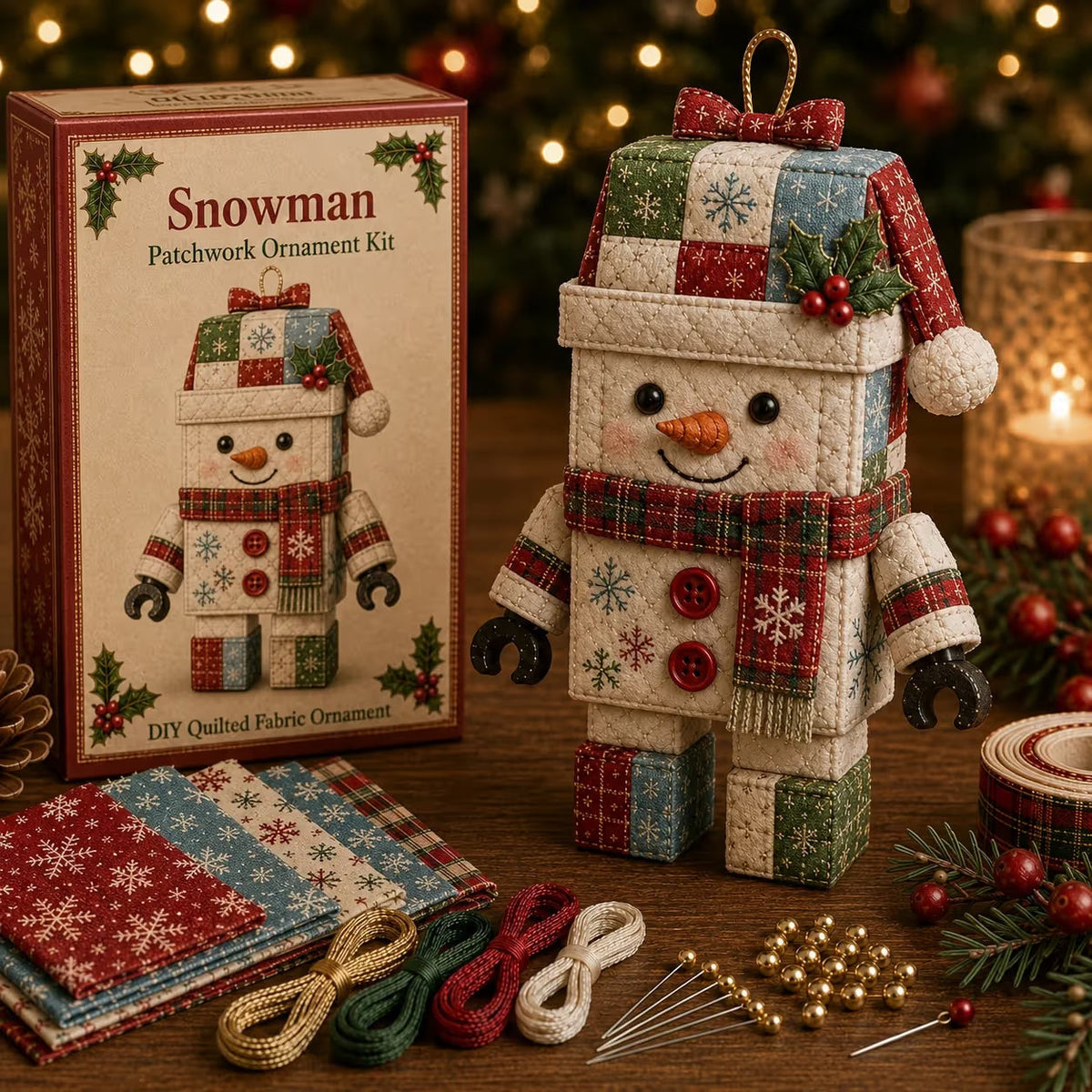 Kit de décoration de Noël Père Noël en patchwork sans couture
