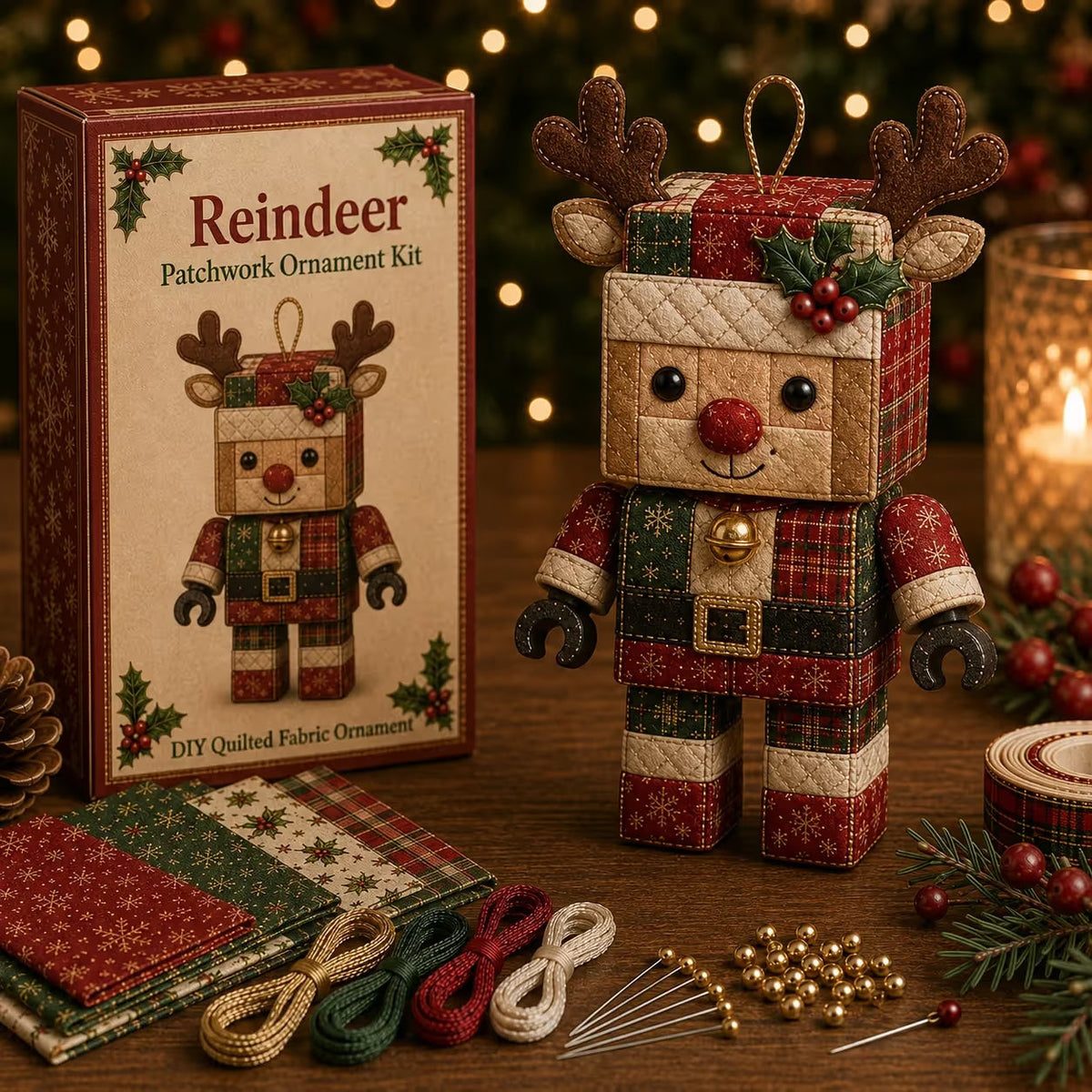 Kit de décoration de Noël Père Noël en patchwork sans couture