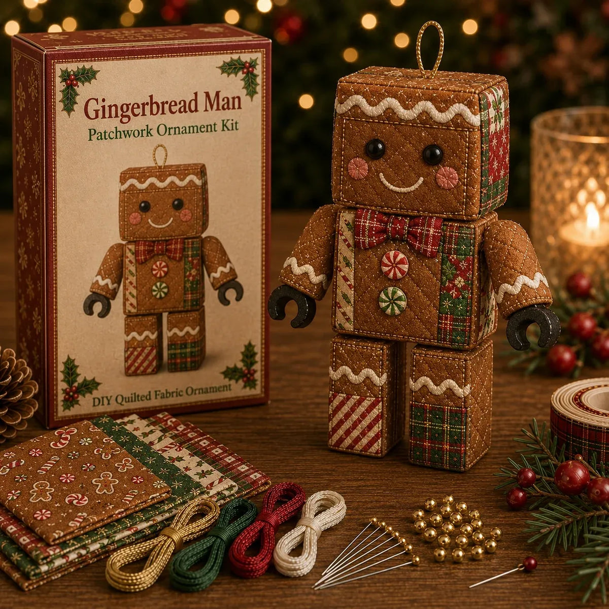 Kit de décoration de Noël Père Noël en patchwork sans couture