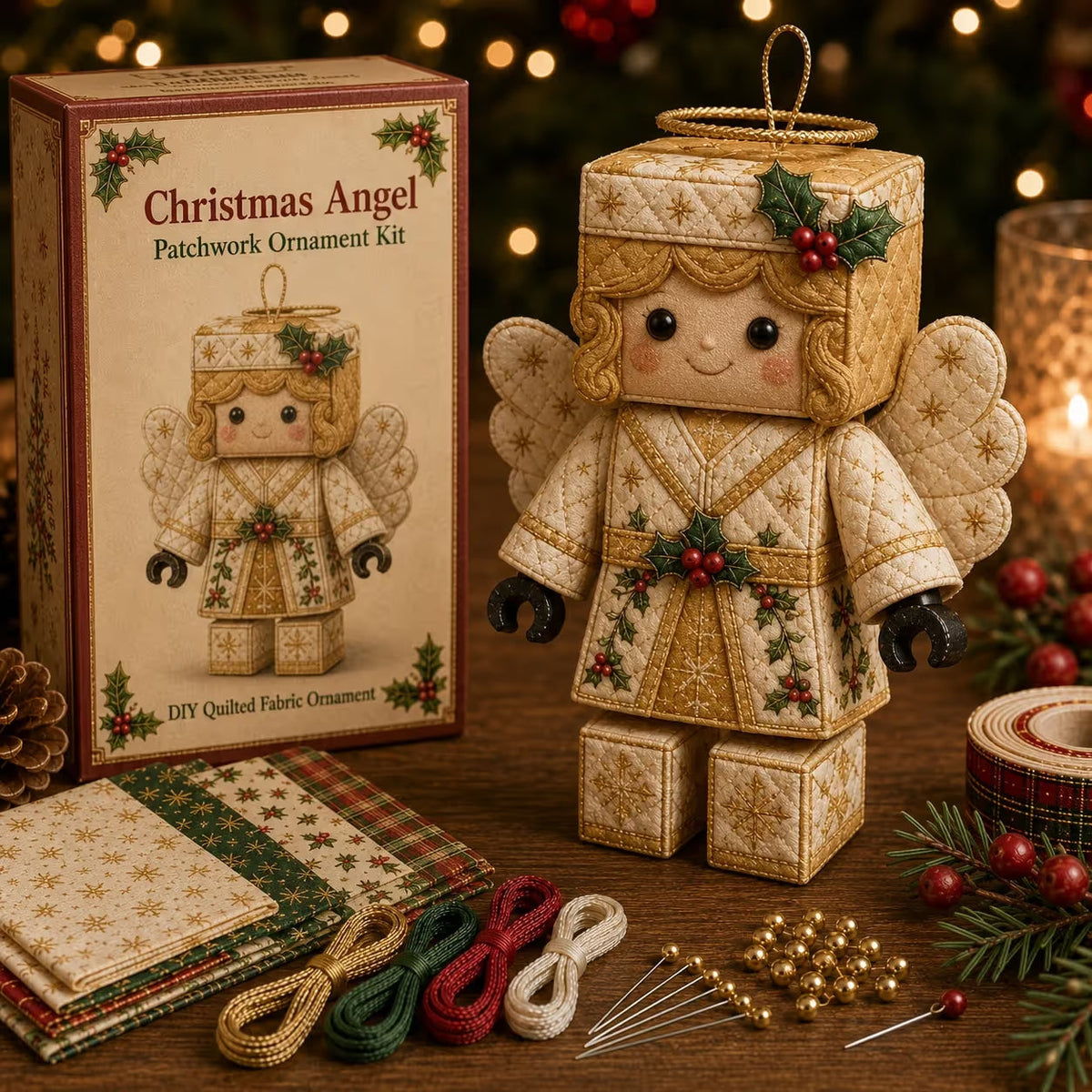 Kit de décoration de Noël Père Noël en patchwork sans couture