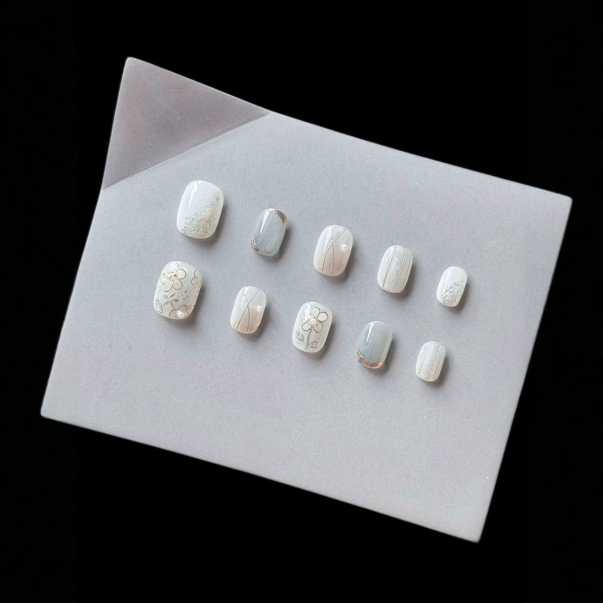 Kit de faux ongles adhésifs décoratifs en acrylique