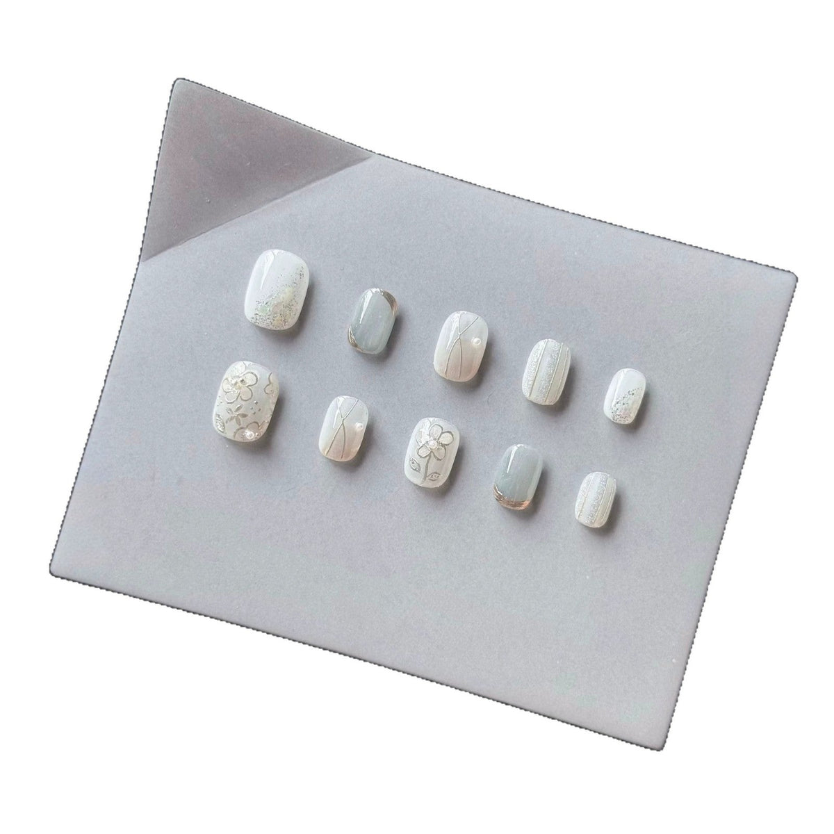 Kit de faux ongles adhésifs décoratifs en acrylique