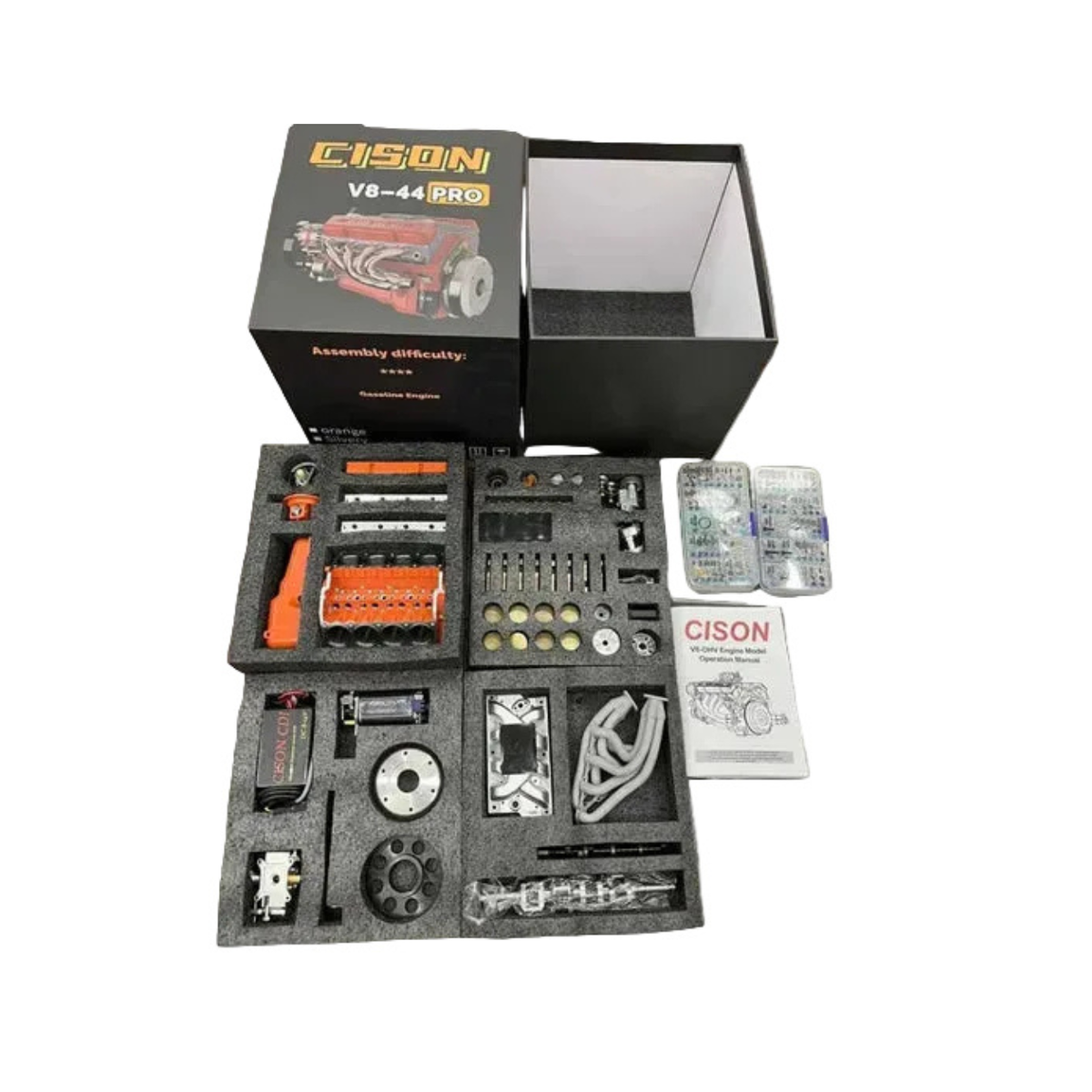 Kit de mini moteur V8 à essence fonctionnel, allumage CDI et pièces métalliques CNC