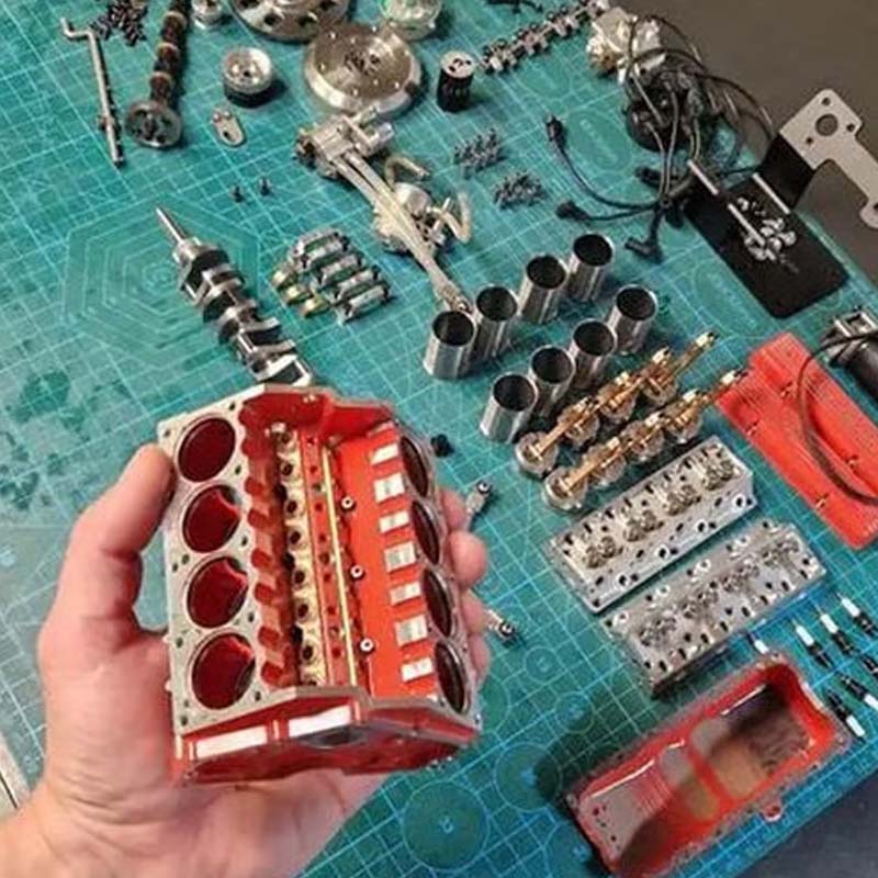 Kit de mini moteur V8 à essence fonctionnel, allumage CDI et pièces métalliques CNC