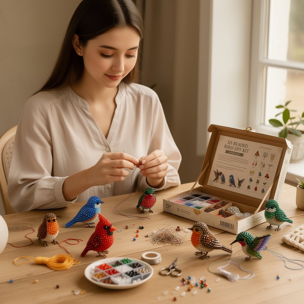Kit DIY perles 3D: 4 petits animaux