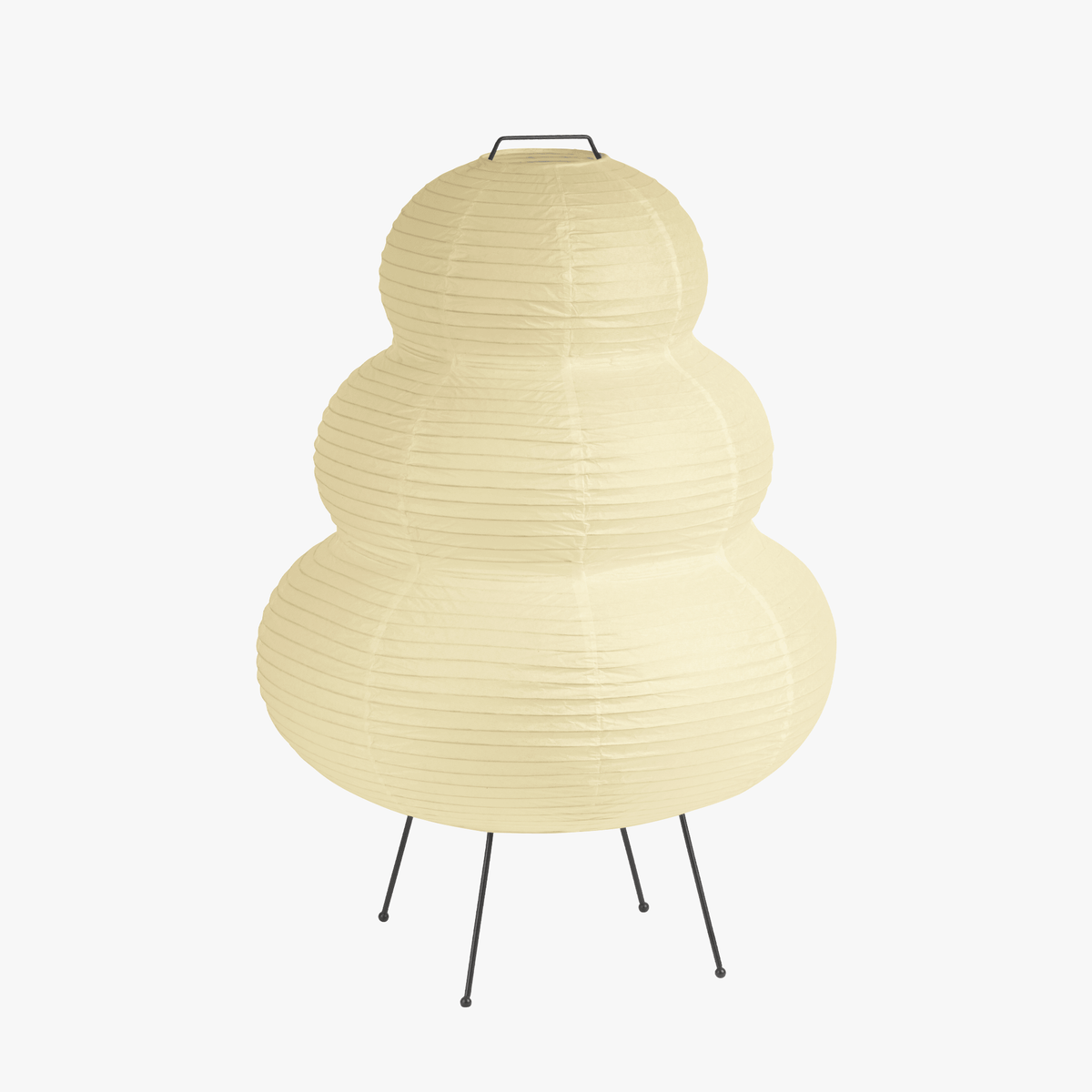 Lampadaire en papier de riz en forme de calebasse avec détails déchirés