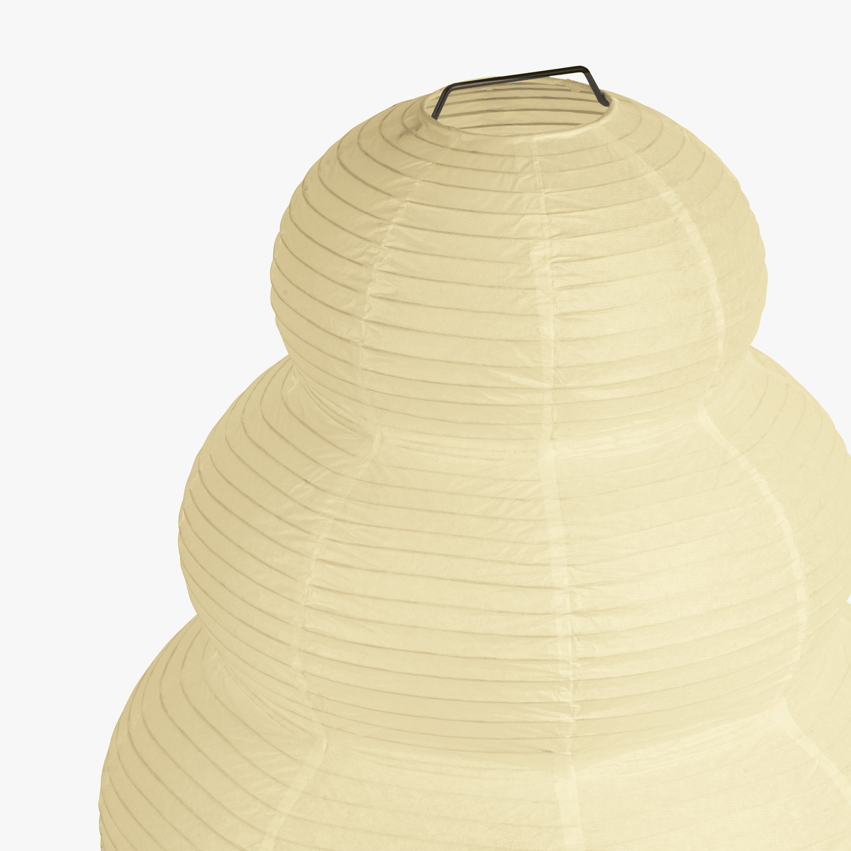 Lampadaire en papier de riz en forme de calebasse avec détails déchirés