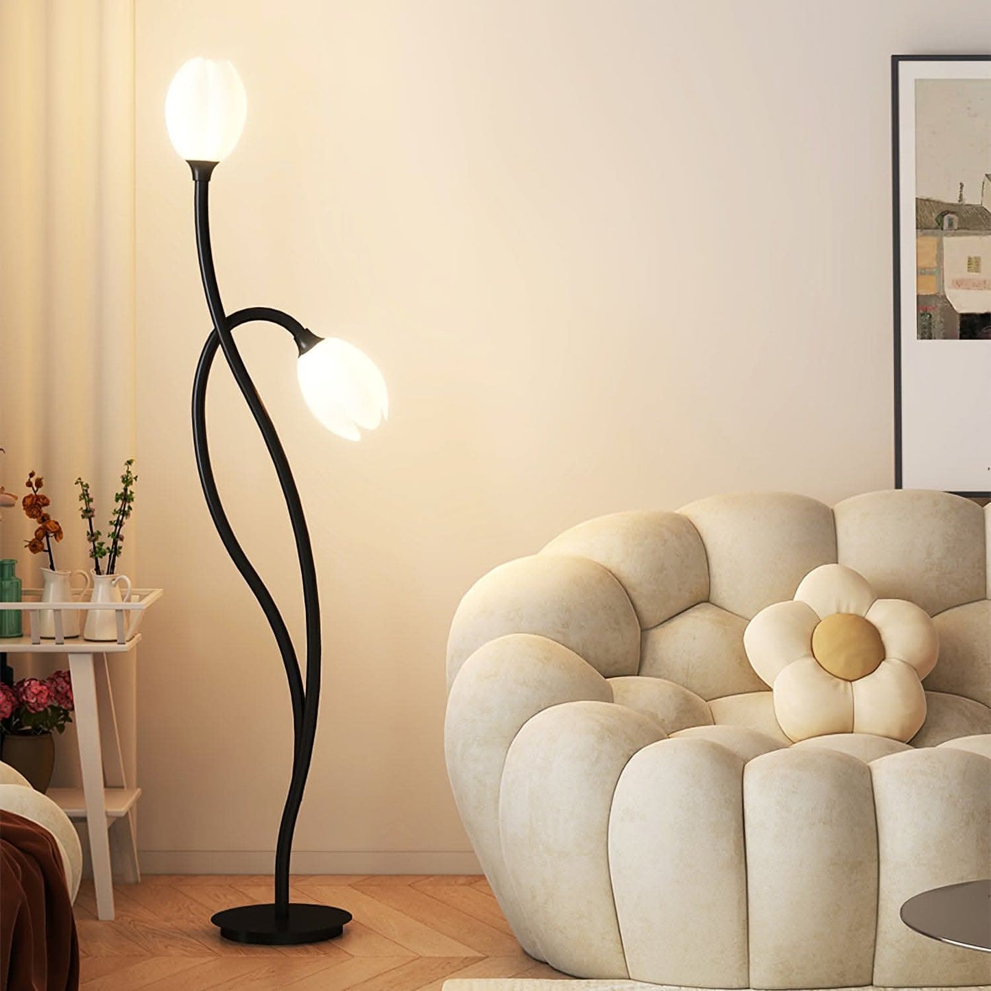 Lampadaire fleur moderne avec douille G9