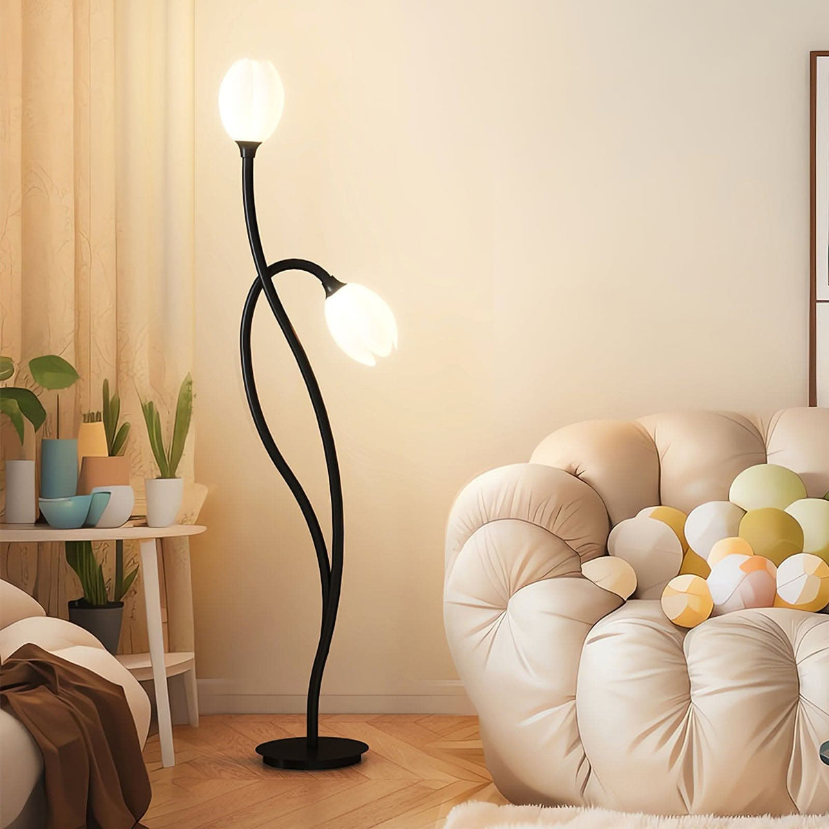 Lampadaire fleur moderne avec douille G9