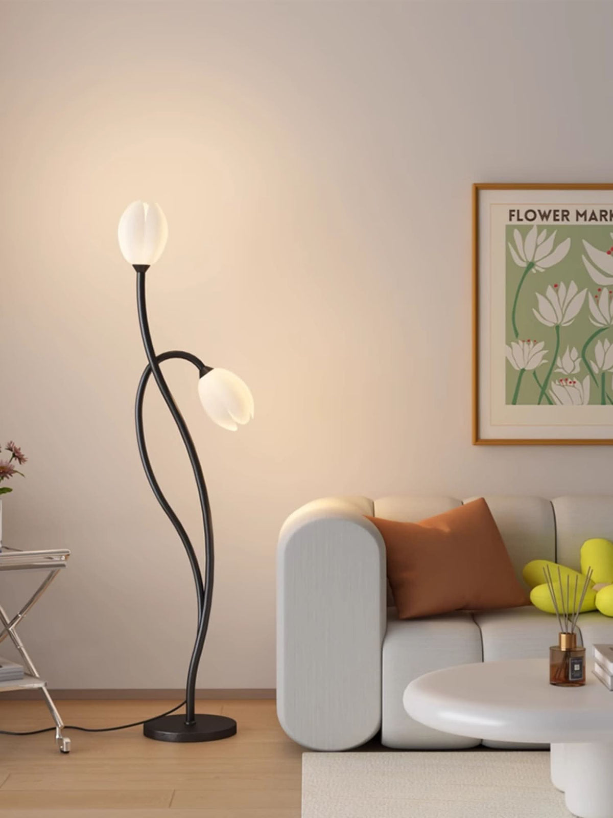 Lampadaire fleur moderne avec douille G9