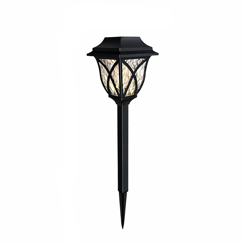 Lampadaire solaire LED pour jardin et allées, lumière chaude