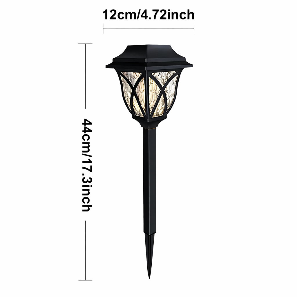 Lampadaire solaire LED pour jardin et allées, lumière chaude