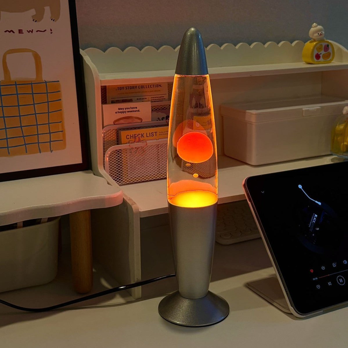 Lampe à lave d'ambiance USB avec mouvement de cire apaisant