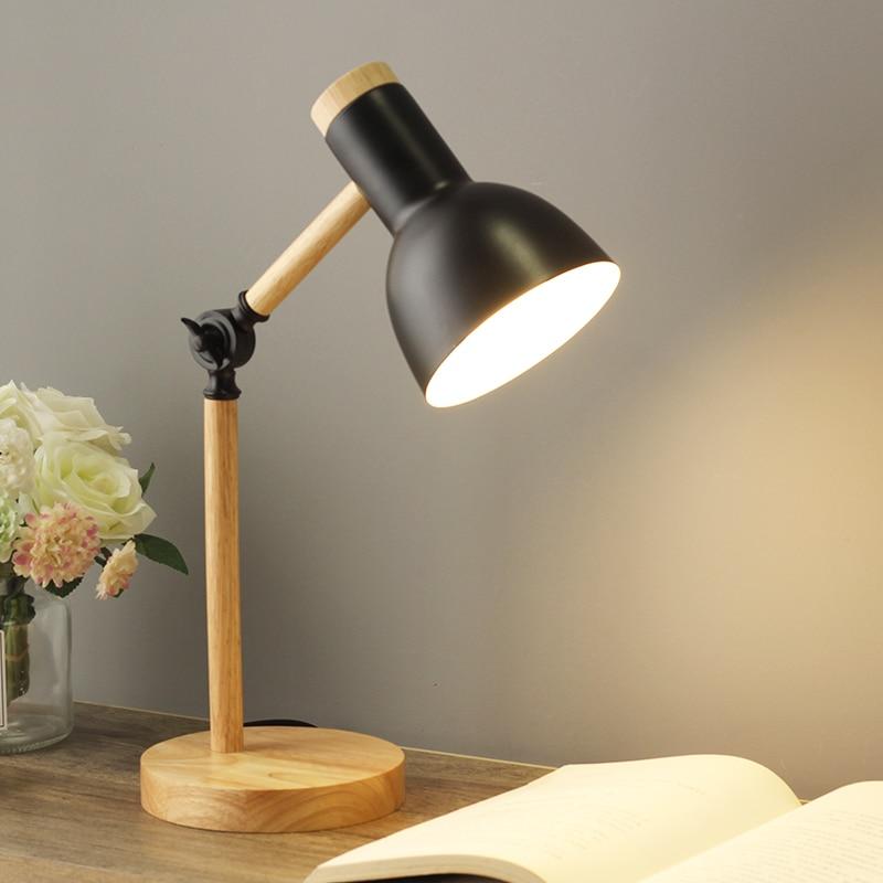 Lampe de bureau scandinave en bois