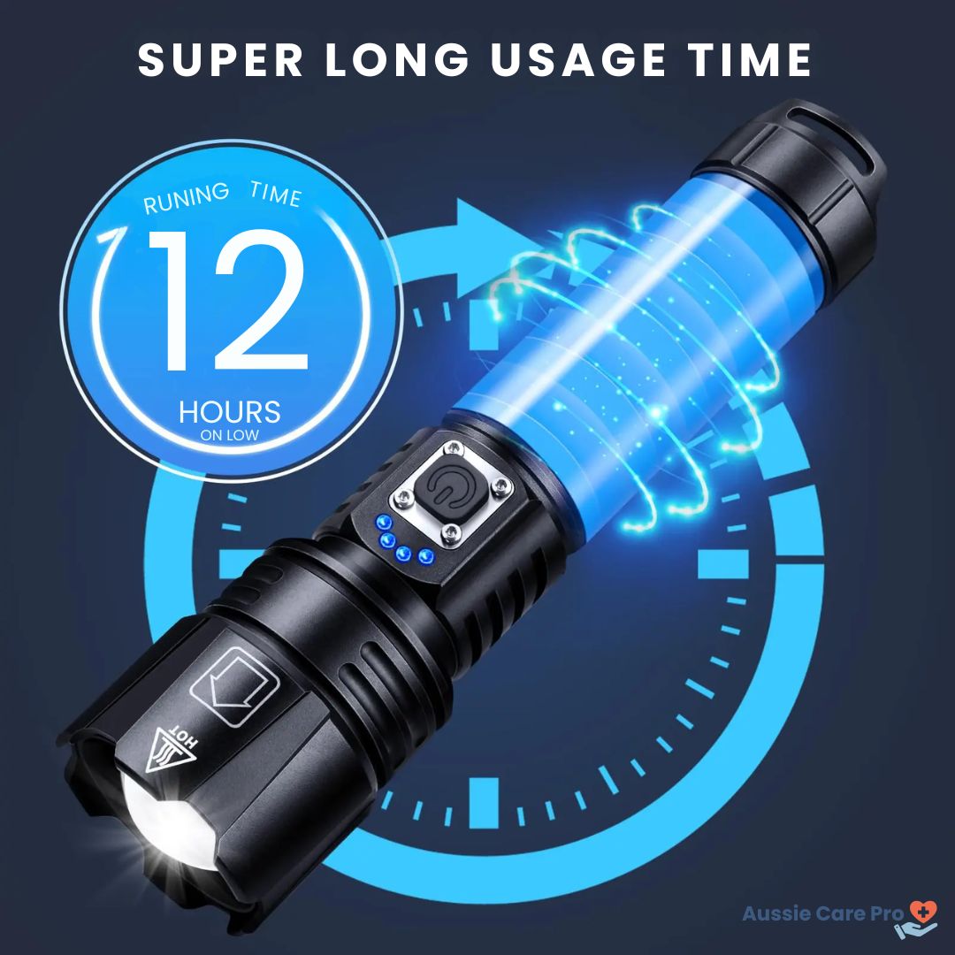 Lampe de poche LED rechargeable haute performance – 990 000 lumens